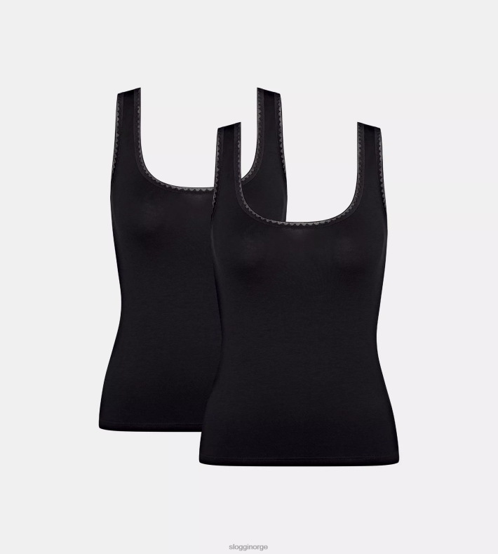 loungewear_sloggi_ga_tank_top_kvinner_svart_dr66278.png loungewear | sloggi gå tank top kvinner svart DR66278 - Image 1