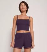 loungewear | sloggi go ribbet topp med spaghettistropper kvinner blåbær DR662133 - Image 4
