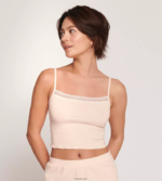 loungewear | sloggi go ribbet topp med spaghettistropper kvinner pulver oransje DR662178 - Image 2