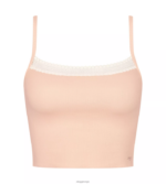 loungewear | sloggi go ribbet topp med spaghettistropper kvinner pulver oransje DR662178