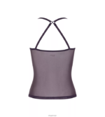 loungewear | sloggi myk tilpasset topp med spaghettistropper kvinner blåbær DR662438 - Image 4