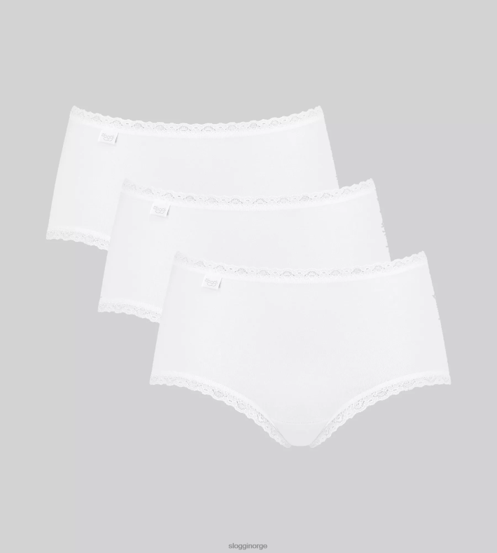 truser | sloggi 24/7 midi truser i bomull med blonder kvinner hvit DR662156 - Image 1