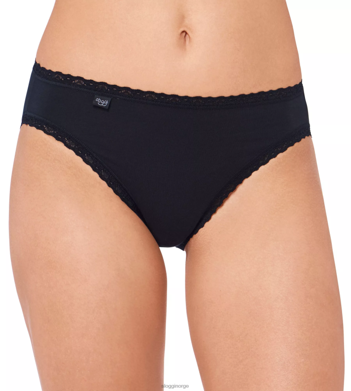 truser | sloggi 24/7 tai truser med blonder i bomull kvinner svart DR662569 - Image 1