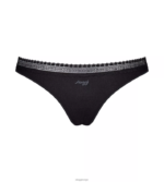 truser | sloggi gå ribbet brasilianske truser kvinner svart DR662637 - Image 3