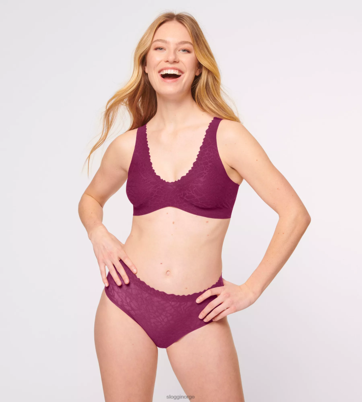 truser | sloggi null følelse av blonder med høy midje kvinner vin DR662325 - Image 6